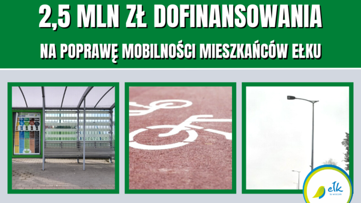 2,5 mln zł dofinansowania na poprawę mobilności mieszkańców Ełku