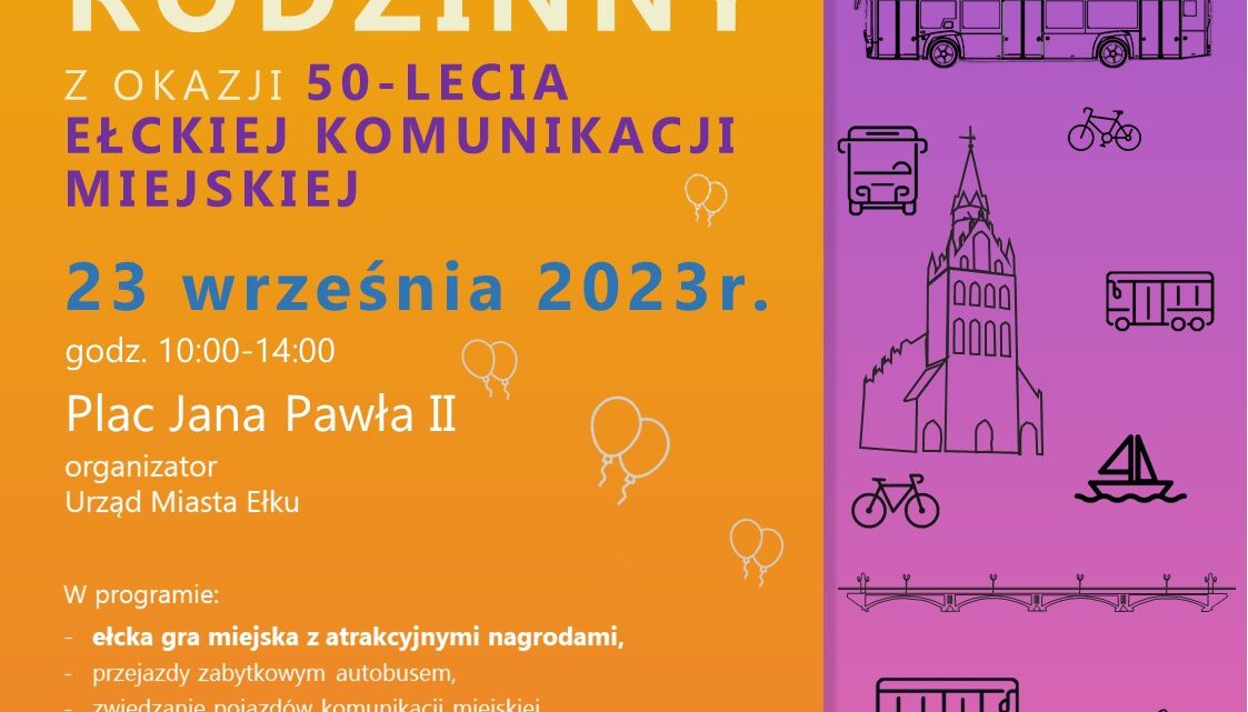 Darmowe przejazdy z okazji 50-lecia Ełckiej Komunikacji Miejskiej Darmowe przejazdy z okazji 50-lecia Ełckiej Komunikacji Miejskiej