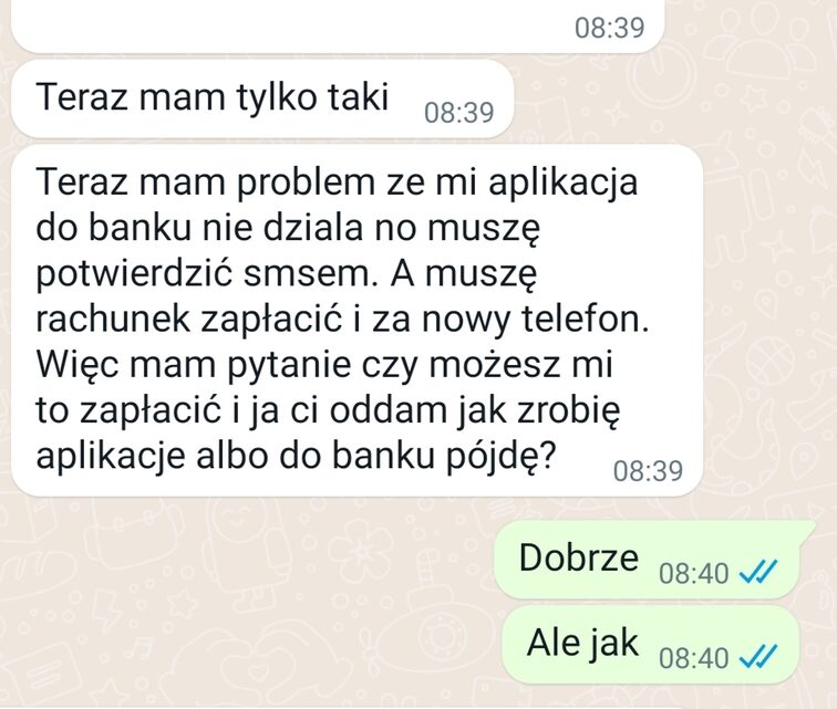„Mamo, telefon mi do ubikacji wpadł” – to początek oszustwa! „Mamo, telefon mi do ubikacji wpadł” – to początek oszustwa!